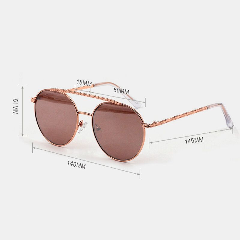 Unisex-sonnenbrille Mit Positivem Kreis Aus Metall Modisch Lässig Mit Uv-schutz