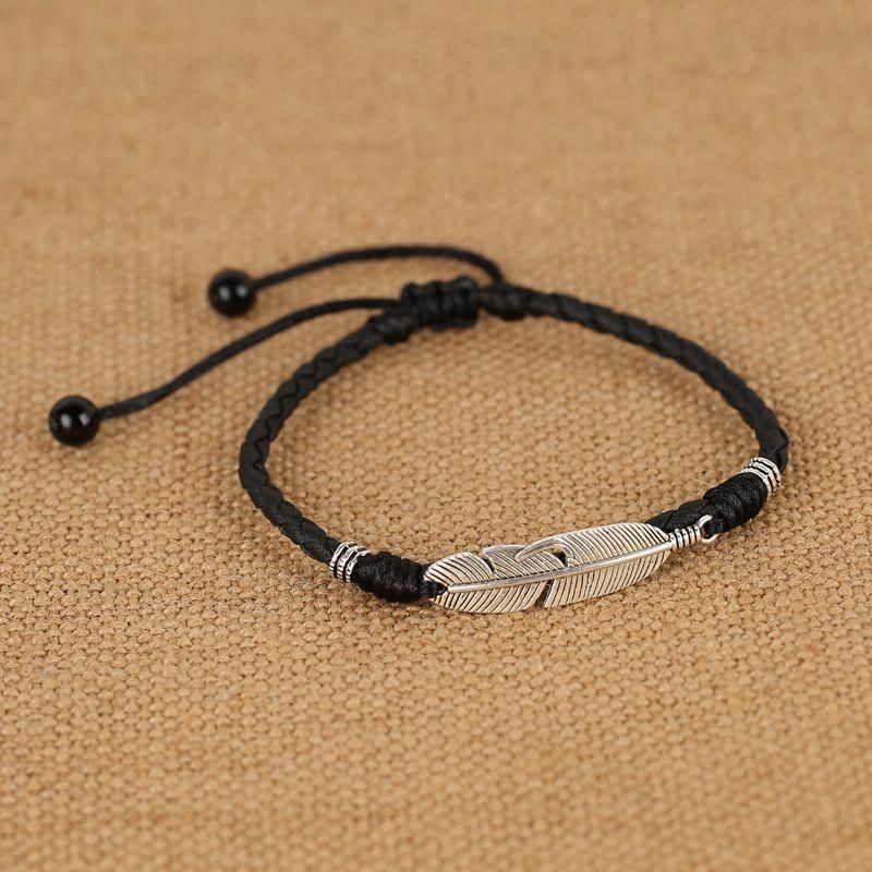 Vintage Unisex Fußkettchen Armband Lucky Red Rope Ethnic Feather Charm Fußkettchen Für Damen Herren