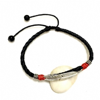 Vintage Unisex Fußkettchen Armband Lucky Red Rope Ethnic Feather Charm Fußkettchen Für Damen Herren