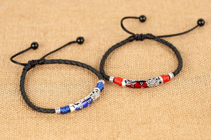 Vintage Unisex Fußkettchen Lucky Red Rope Ethnic Verstellbares Fußkettchen Strand Barfuß Schmuck