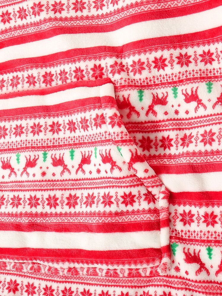 Damen Dicker Weihnachtlicher Schneeflocken-elch-druck-flanell-fleece-gefütterter Warmer Pyjama