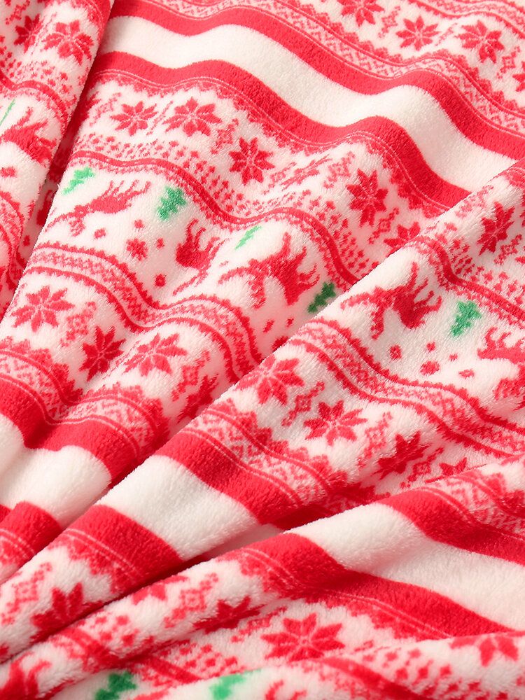 Damen Dicker Weihnachtlicher Schneeflocken-elch-druck-flanell-fleece-gefütterter Warmer Pyjama