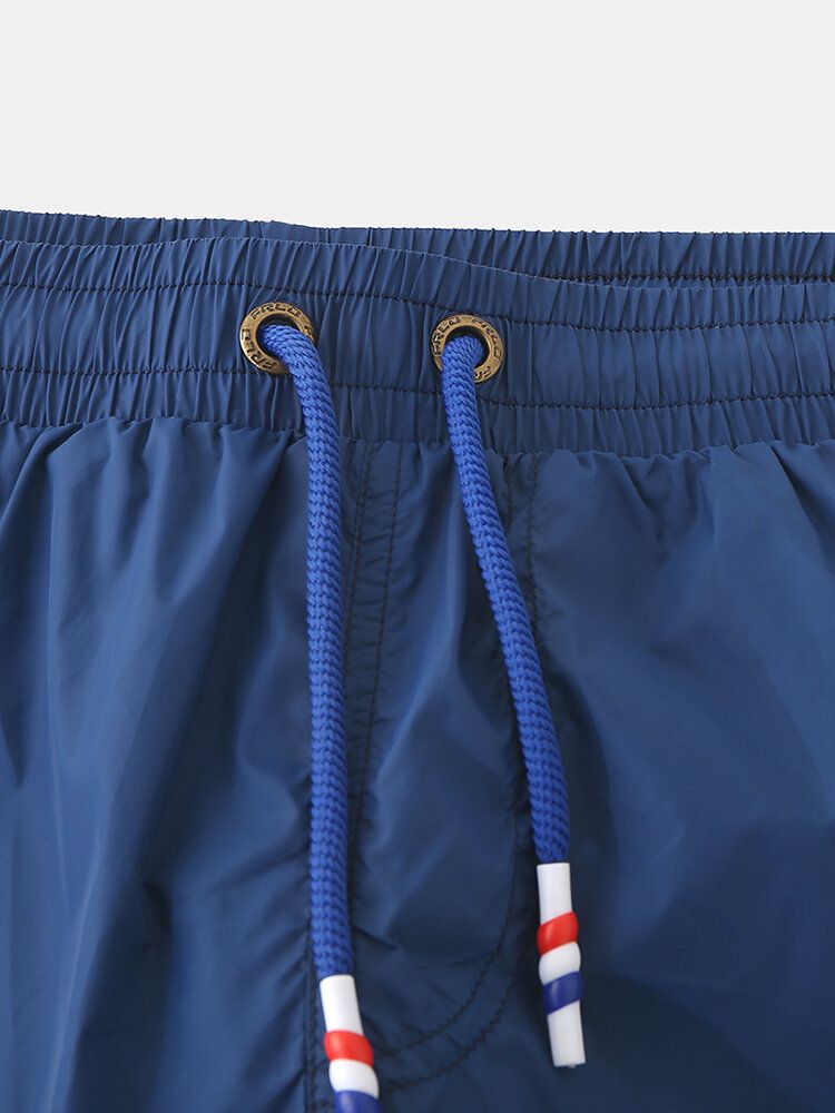 Einfarbige Schnell Trocknende Lässige Strand-boardshorts Mit Kordelzug Und Kompressionsfutter