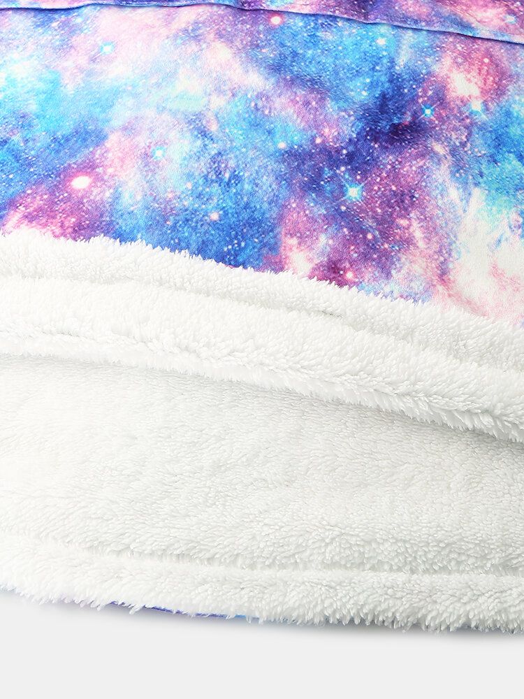 Frauen Design Starry Sky Tie Dye Print Übergroßer Wendbarer Homewear Fleece Gefütterter Wendbarer Decken-hoodie Mit Kängurutasche