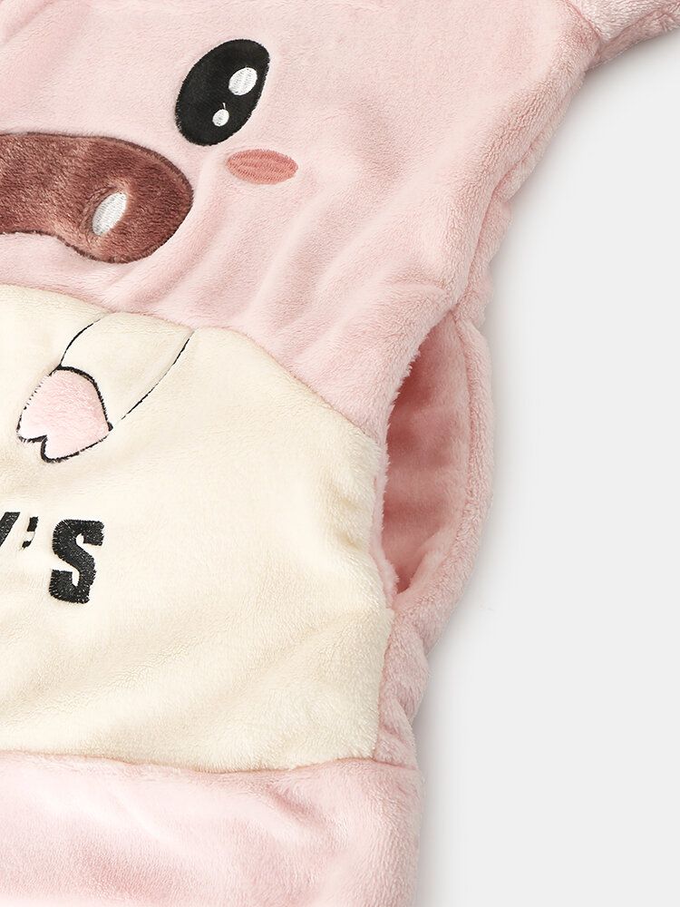 Frauen-flanell-schwein-grafik-langarm-sweatshirts Mit Elastischer Taille Hosen Verdicken Das Pyjama-set