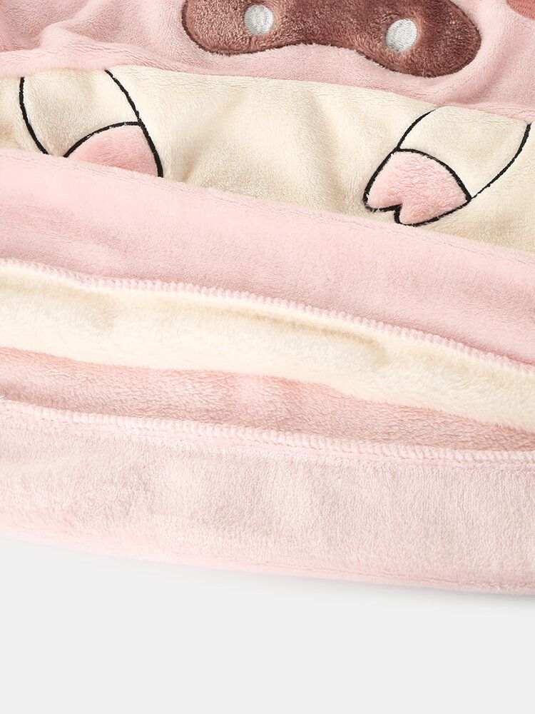 Frauen-flanell-schwein-grafik-langarm-sweatshirts Mit Elastischer Taille Hosen Verdicken Das Pyjama-set