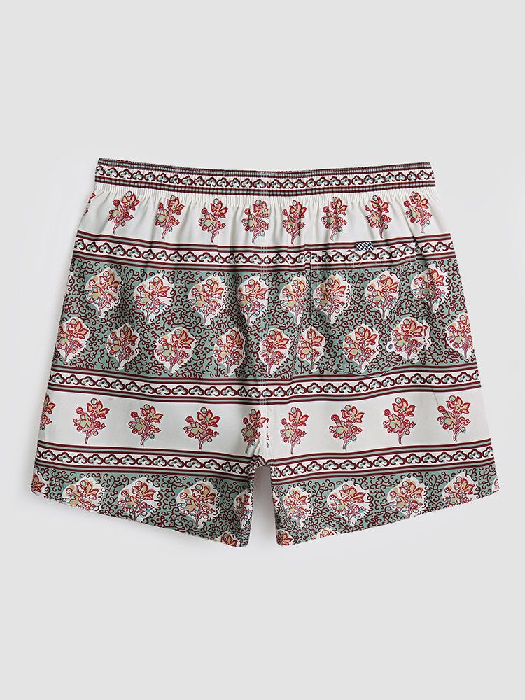 Herren Floral Print Vintage Style Gemütliche Kurze Leichte Dünne Boardshorts