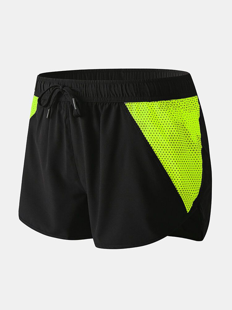 Mesh-patchwork Für Herren Schnell Trocknend Mit Kordelzug Atmungsaktiv Sport-boardshorts