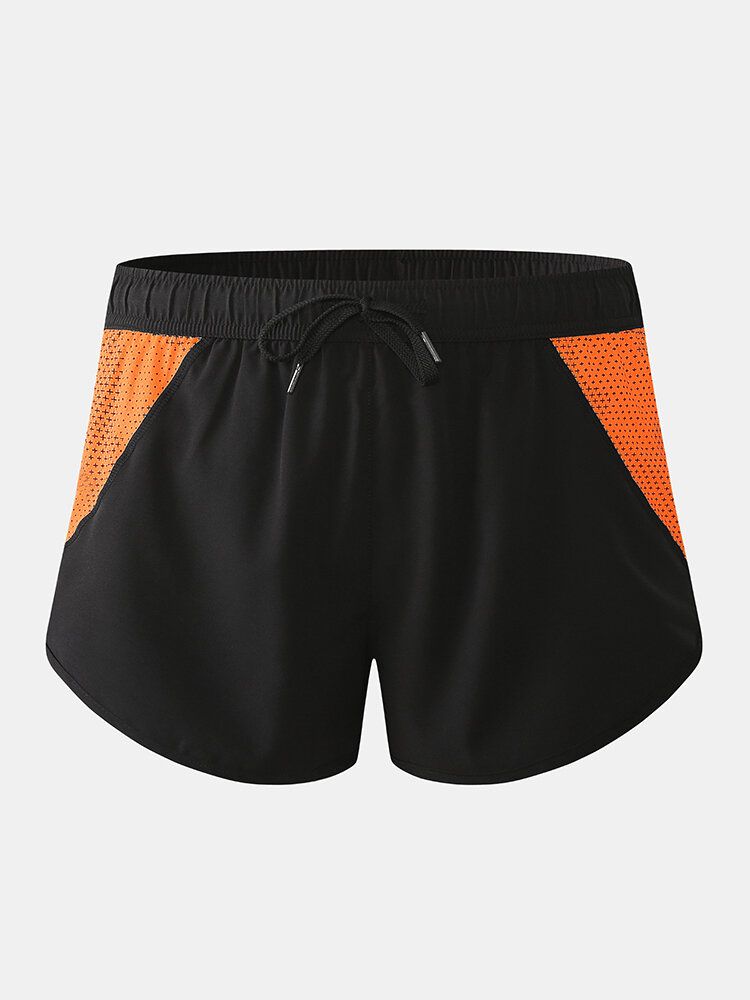 Mesh-patchwork Für Herren Schnell Trocknend Mit Kordelzug Atmungsaktiv Sport-boardshorts