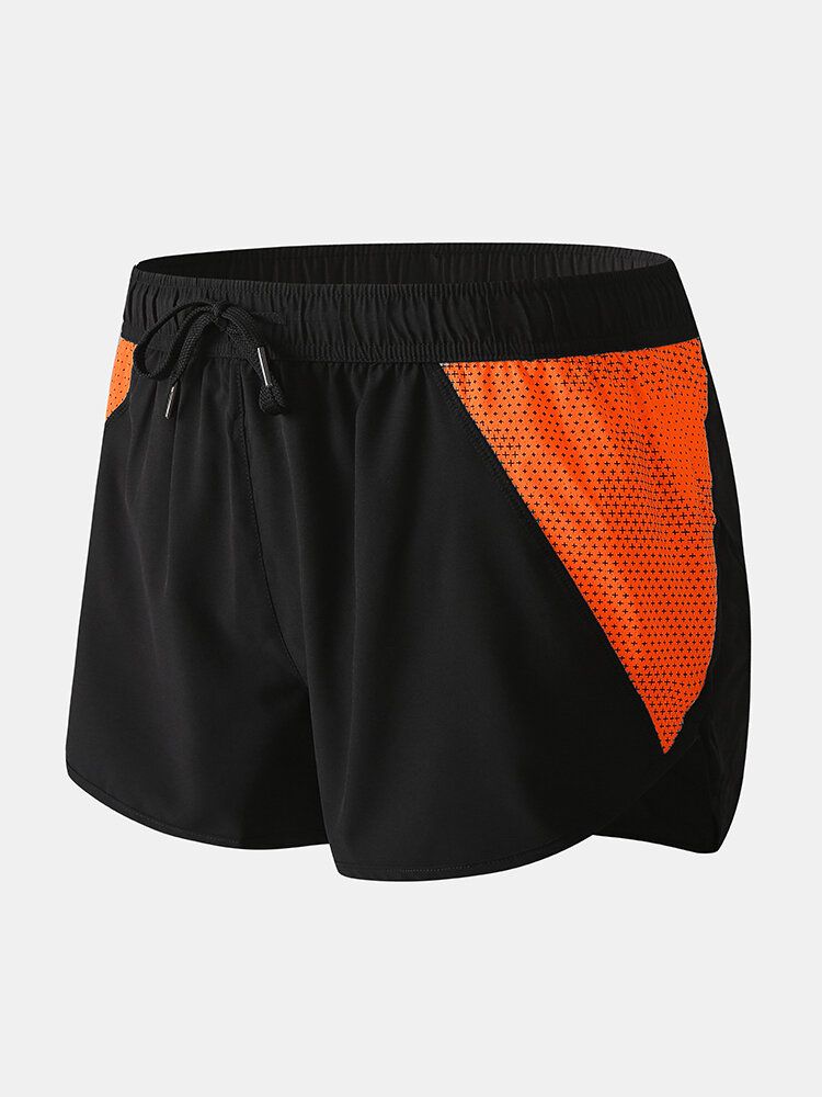 Mesh-patchwork Für Herren Schnell Trocknend Mit Kordelzug Atmungsaktiv Sport-boardshorts