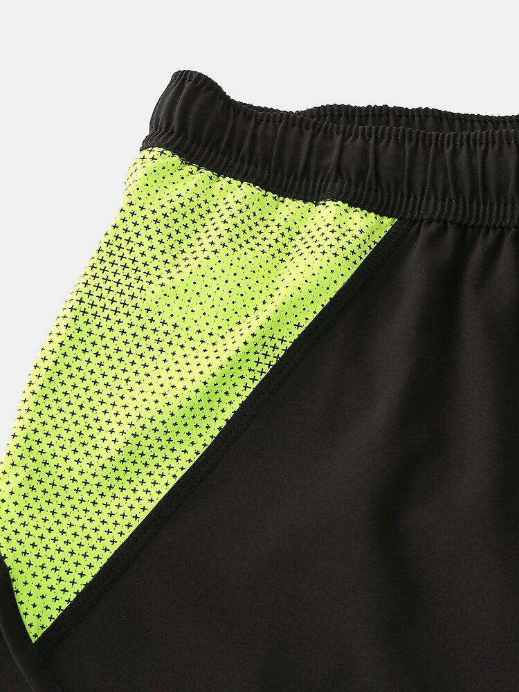 Mesh-patchwork Für Herren Schnell Trocknend Mit Kordelzug Atmungsaktiv Sport-boardshorts