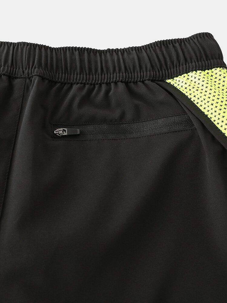 Mesh-patchwork Für Herren Schnell Trocknend Mit Kordelzug Atmungsaktiv Sport-boardshorts