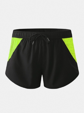 Mesh-patchwork Für Herren Schnell Trocknend Mit Kordelzug Atmungsaktiv Sport-boardshorts