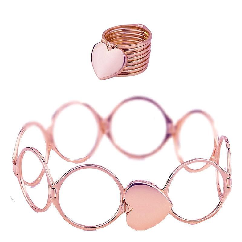 Einzigartige Herz-fingerringe Stapelbar Mehrschichtig 2-in-1-doppelfunktions-ringarmband Für Frauen