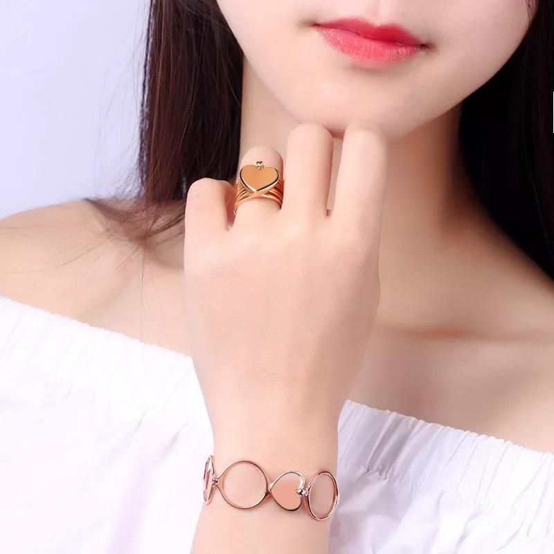 Einzigartige Herz-fingerringe Stapelbar Mehrschichtig 2-in-1-doppelfunktions-ringarmband Für Frauen