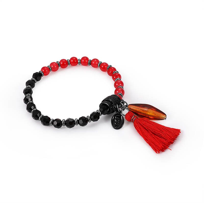 Einzigartiges Rotes Perlenarmband Für Frauen Liebeszauber Naturstein Perlen Quaste Armband Schmuck Für Frauen