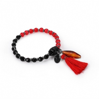 Einzigartiges Rotes Perlenarmband Für Frauen Liebeszauber Naturstein Perlen Quaste Armband Schmuck Für Frauen