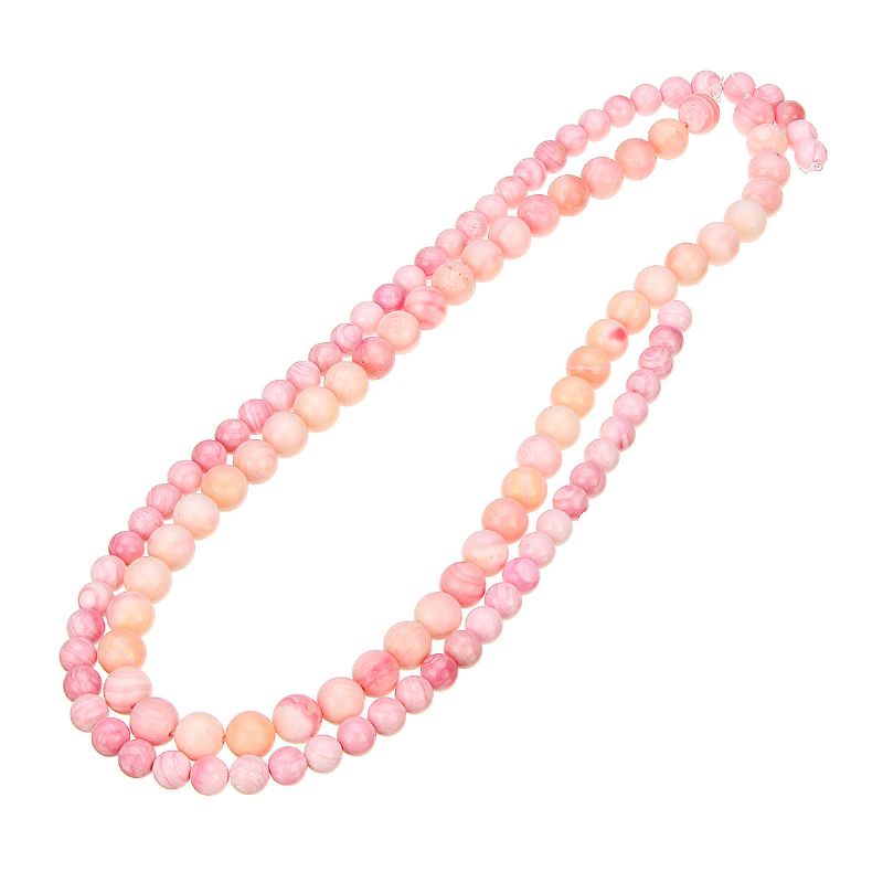 Handgefertigtes Stretch-armband Aus Natürlichen Rosa Königin-muschelmuscheln Mit Runden Perlen