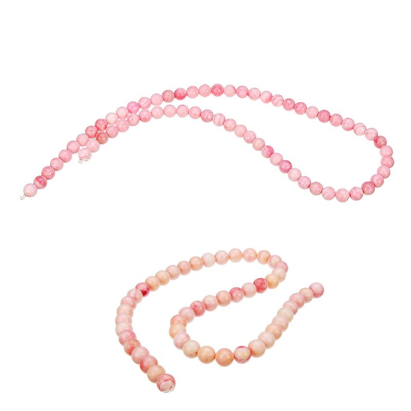 Handgefertigtes Stretch-armband Aus Natürlichen Rosa Königin-muschelmuscheln Mit Runden Perlen