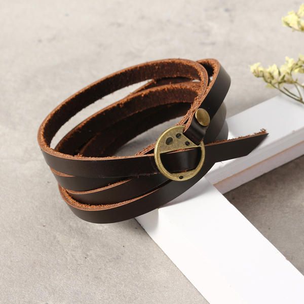 Punk Leather Ancient Wristband Simple Word Love Mehrschichtiges Armband Für Frauen Für Männer