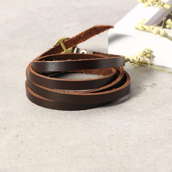 Punk Leather Ancient Wristband Simple Word Love Mehrschichtiges Armband Für Frauen Für Männer