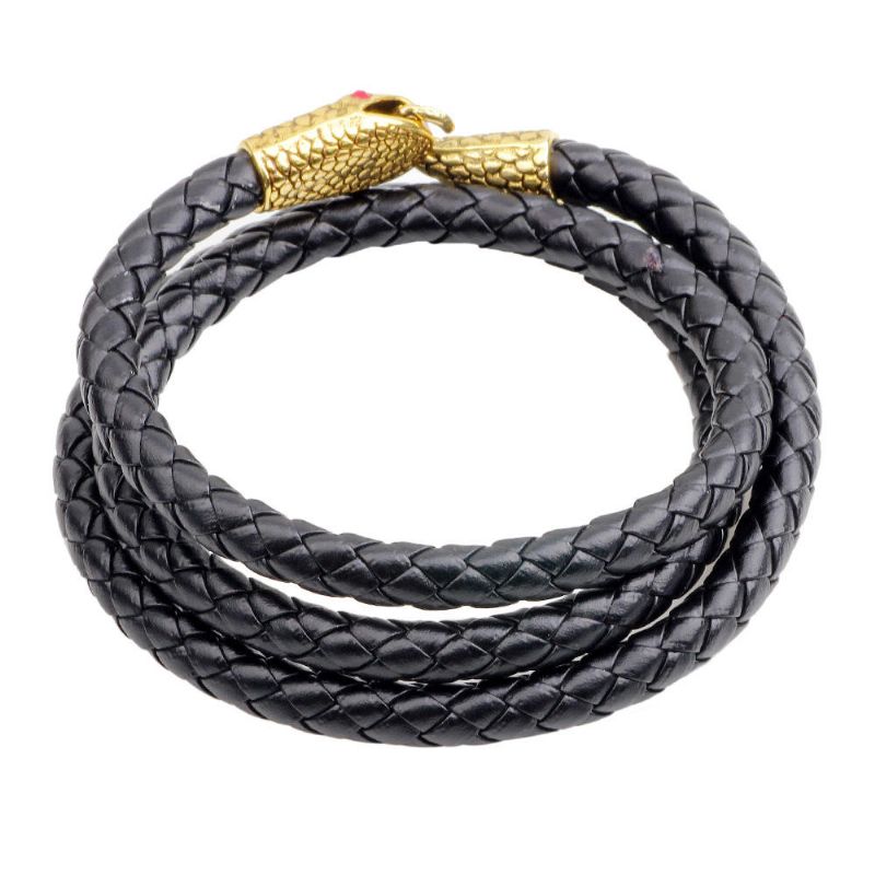 Trendy Multilayer Snake Shape Armband Gold Lederarmbänder Für Männer