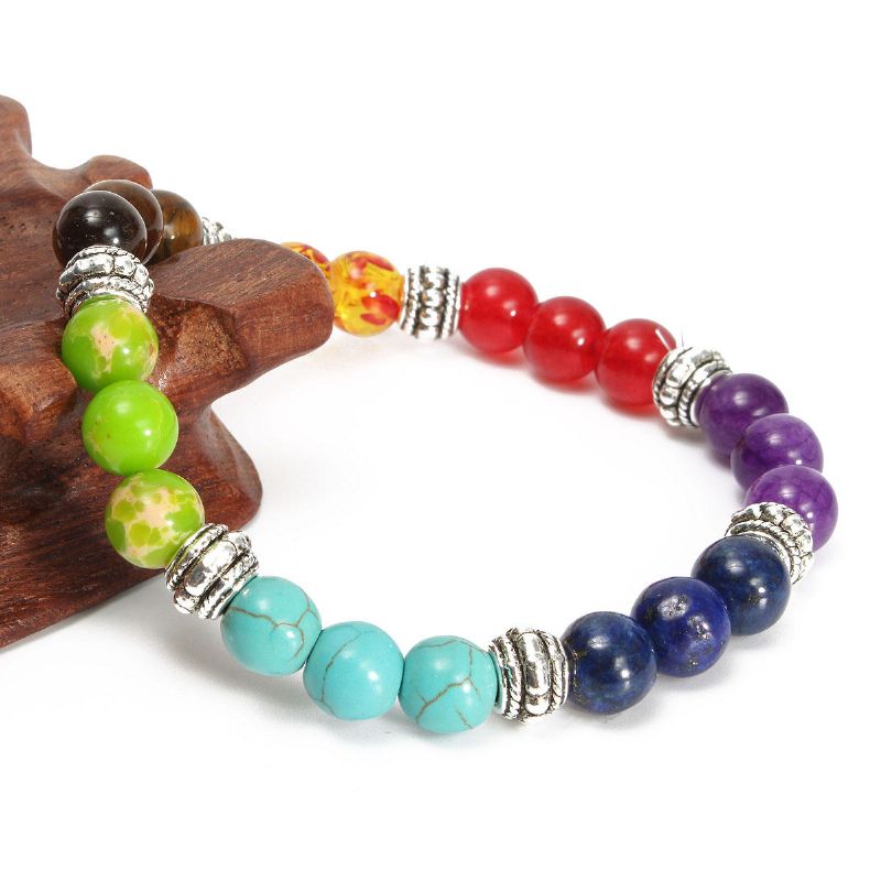 Yoga Chakra 7 Stein Buddhistisches Gebet Mara Amethyst Kristallperlenarmband