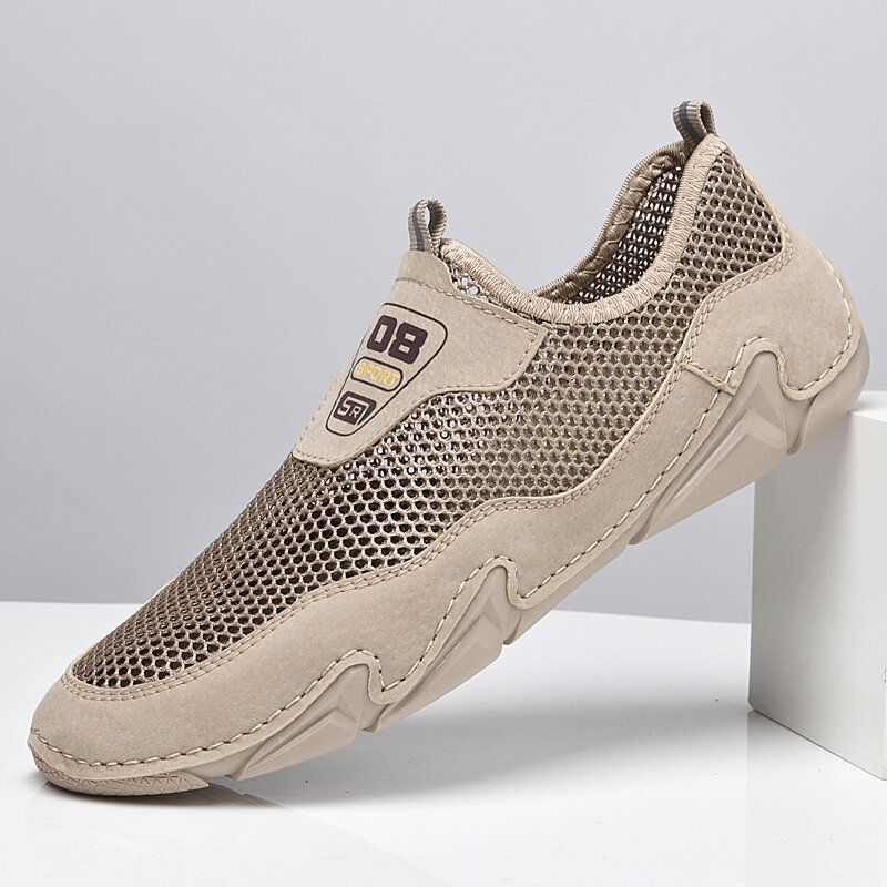 Atmungsaktive Mesh Slip On Outdoor Rutschfeste Freizeitschuhe Für Herren