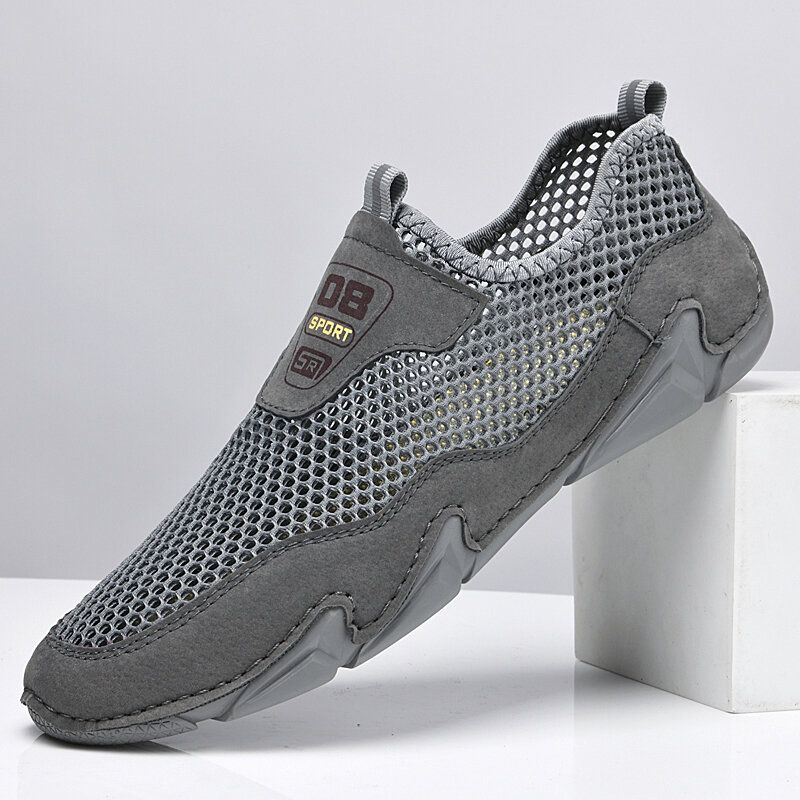 Atmungsaktive Mesh Slip On Outdoor Rutschfeste Freizeitschuhe Für Herren