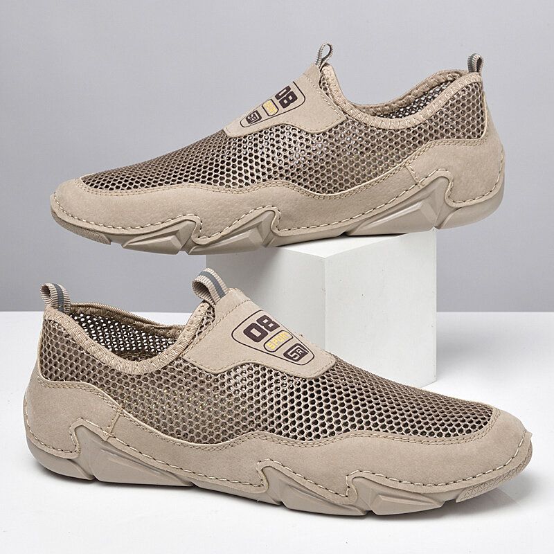 Atmungsaktive Mesh Slip On Outdoor Rutschfeste Freizeitschuhe Für Herren