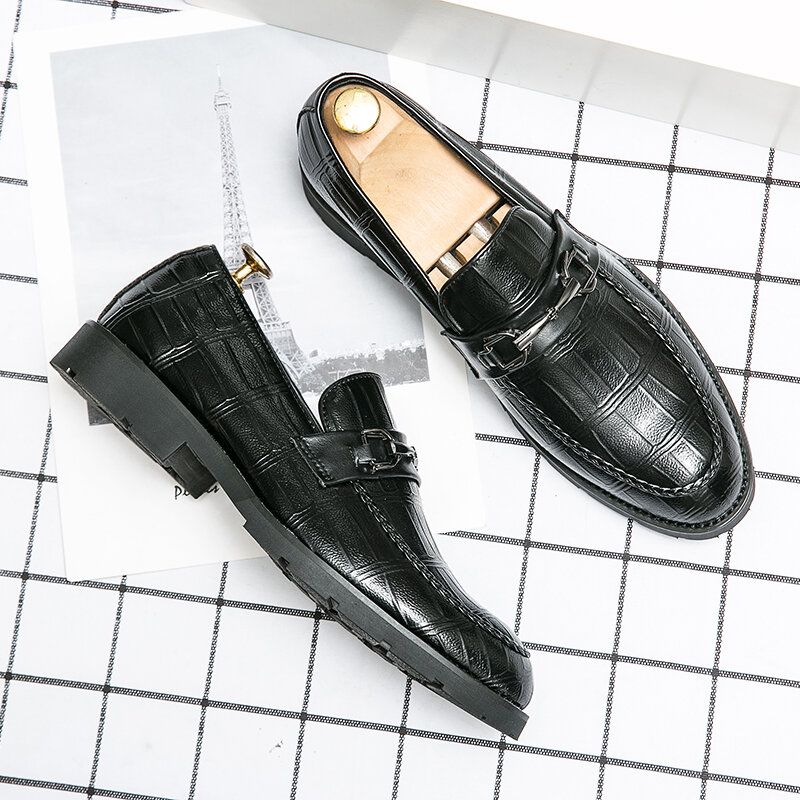 Atmungsaktive Retro-slip-on-schuhe Aus Mikrofaser Mit Weicher Sohle Im England-stil