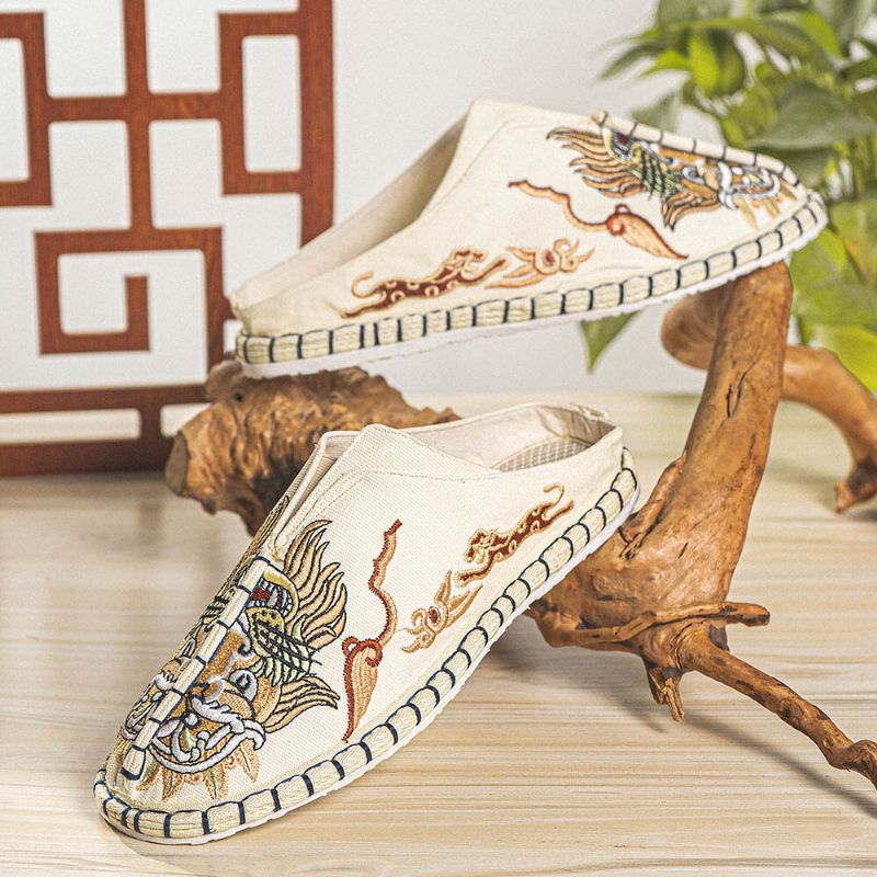 Atmungsaktive Rutschfeste Alte Peking-slip-on-bequeme Leinenschuhe Lässige Hausschuhe