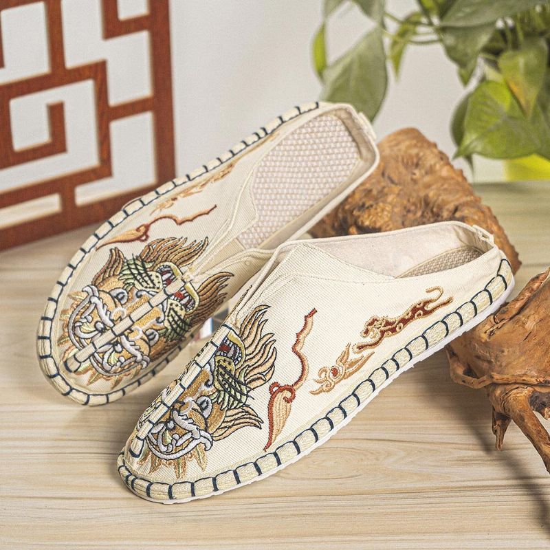 Atmungsaktive Rutschfeste Alte Peking-slip-on-bequeme Leinenschuhe Lässige Hausschuhe