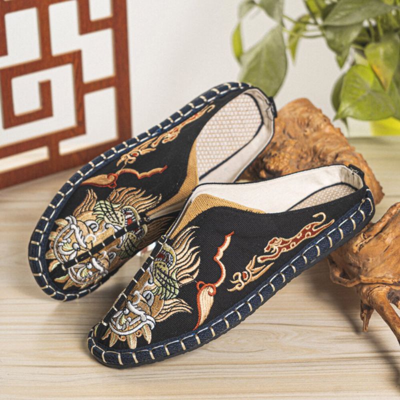 Atmungsaktive Rutschfeste Alte Peking-slip-on-bequeme Leinenschuhe Lässige Hausschuhe