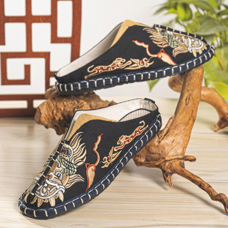 Atmungsaktive Rutschfeste Alte Peking-slip-on-bequeme Leinenschuhe Lässige Hausschuhe