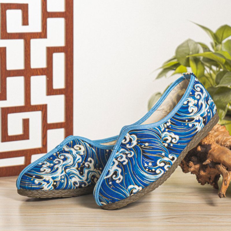 Atmungsaktive Rutschfeste Herrenschuhe Mit Altem Peking-muster Bequem Täglich Lässig Leinenschuhe