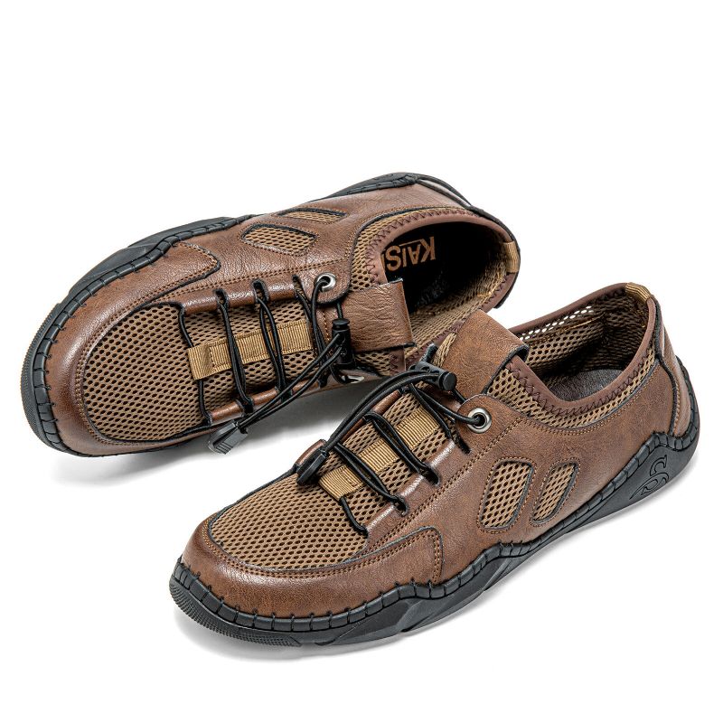 Atmungsaktive Rutschfeste Outdoor-schnürschuhe Für Herren Aus Handgenähtem Mesh