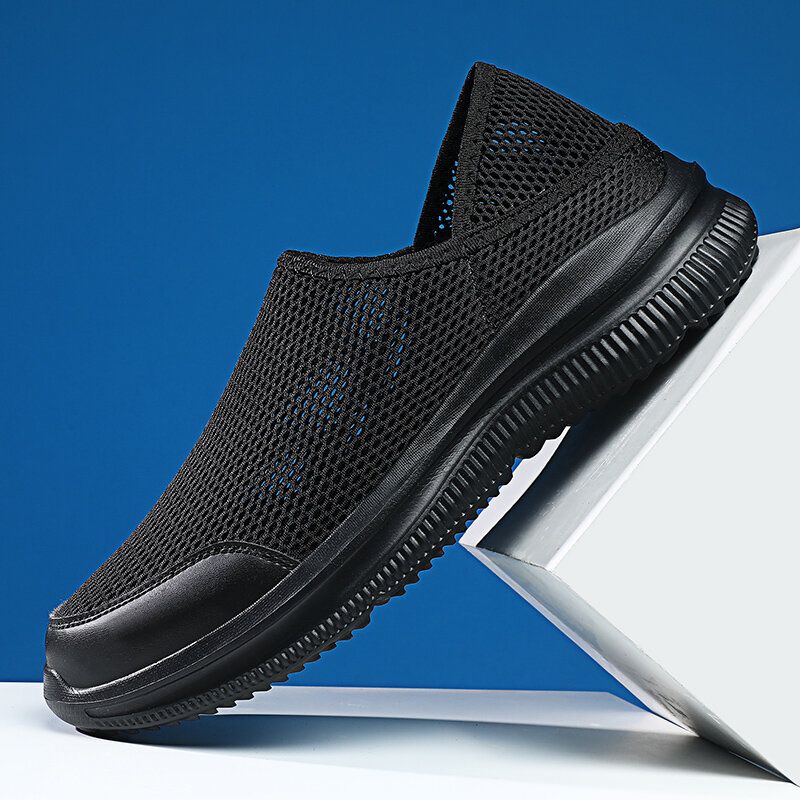 Atmungsaktive Weiche Sohle Aus Mesh Für Herren Bequeme Zwei-wege-slip-on-laufschuhe