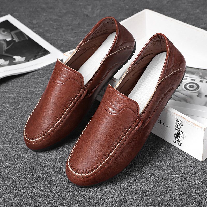 Atmungsaktive Weiche Sohle Aus Mikrofaser Für Herren Bequeme Feste Lässige Loafer-schuhe