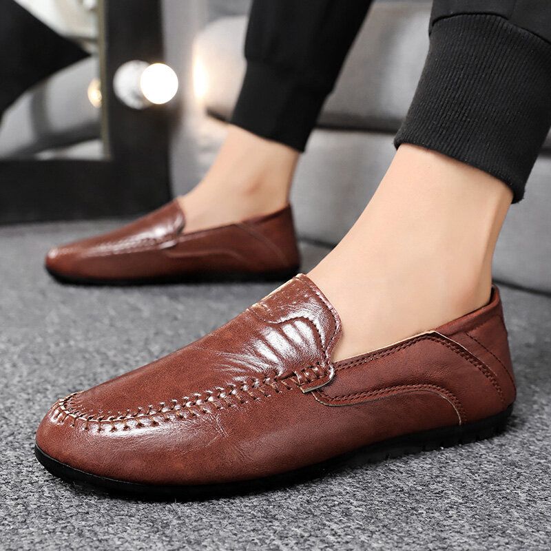 Atmungsaktive Weiche Sohle Aus Mikrofaser Für Herren Bequeme Feste Lässige Loafer-schuhe