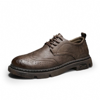 Bequeme Oxfords Brogue Freizeitschuhe Mit Runder Zehenpartie Für Herren