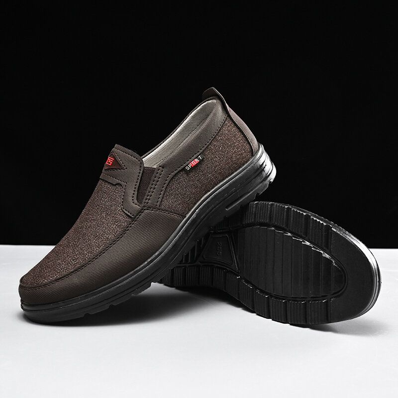 Bequeme Tragbare Atmungsaktive Elastische Slip-on-laufschuhe Für Herren