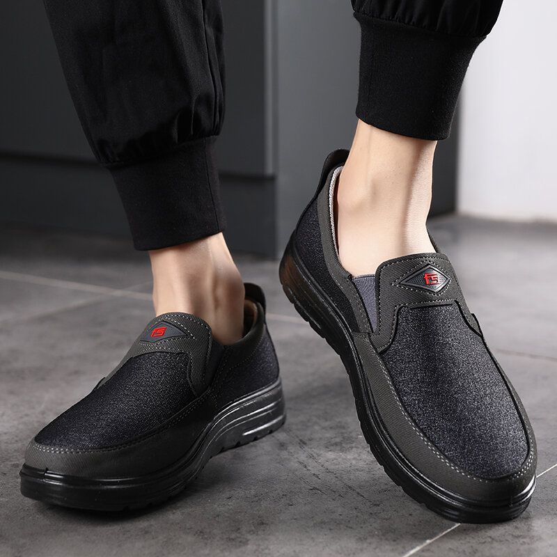 Bequeme Tragbare Atmungsaktive Elastische Slip-on-laufschuhe Für Herren