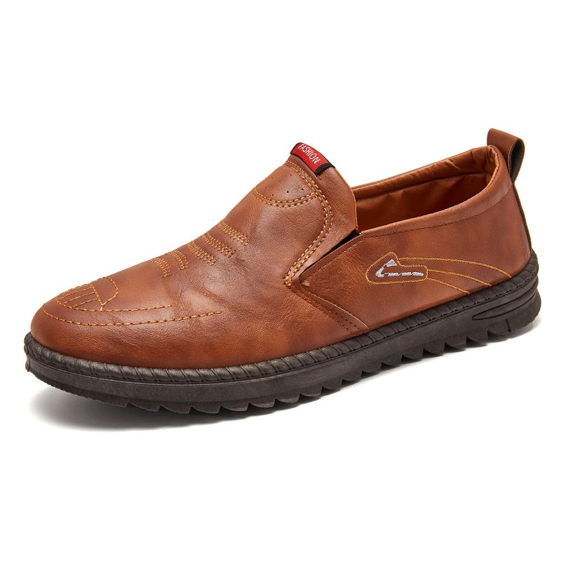 Bestickte Herrenmode Mit Bequemer Weicher Sohle Zum Hineinschlüpfen Lässige Flache Loafer