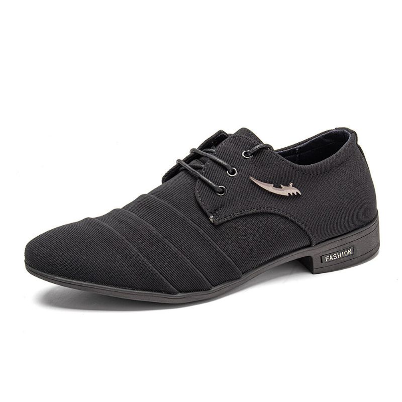 Herren Canvas Spitze Toe Rutschfeste Kurze Schnürkleid Casual Business Schuhe