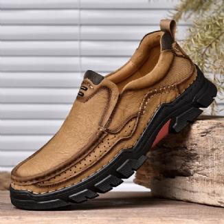 Herren Echtes Leder Rutschfeste Atmungsaktive Bequeme Slip-on Outdoor-wanderschuhe