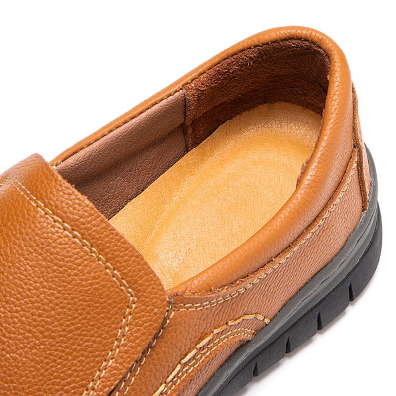 Herren-echtleder Mit Weicher Sohle Bequeme Slip-on-casual-business-schuhe