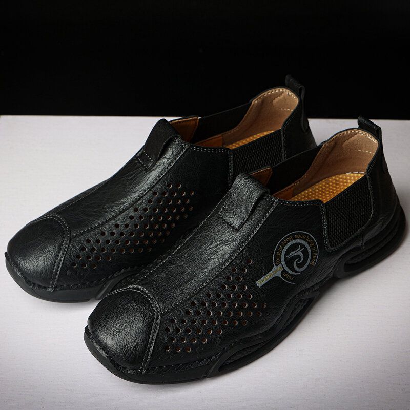 Herren Große Größe Weich Besohlte Ausgehöhlte Slip-on-casual-driver-schuhe