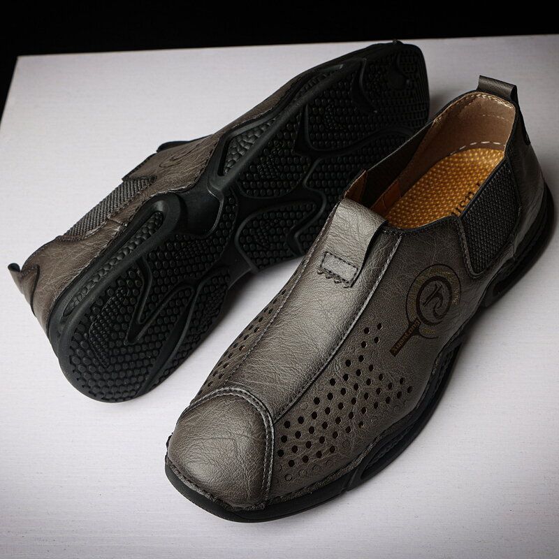 Herren Große Größe Weich Besohlte Ausgehöhlte Slip-on-casual-driver-schuhe