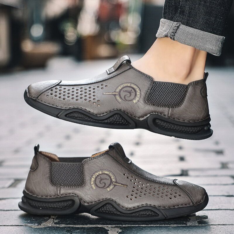 Herren Große Größe Weich Besohlte Ausgehöhlte Slip-on-casual-driver-schuhe